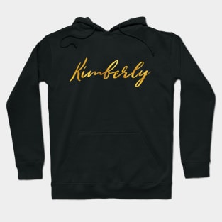 Kimberly Name Hand Lettering in Faux Gold Letters Hoodie